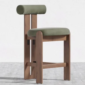 High Quality Modern Medieval Arc-shaped Round Column Back Oak Bar Chair Stool Bar Chair