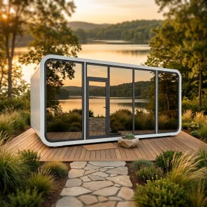 Modern Apple Cabin Glamping Pod Prefabricated Tiny Home Luxury Guest House Mobile Living Pod for Resort and Eco-Hotel