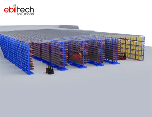 EBILTECH Cantilever Clad Steel/Metal Rack Warehouse | Anti-Rust & Corrosion Protection Storage for Pipe & Profile