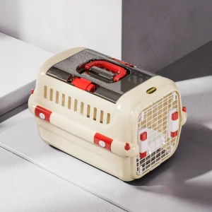 New Design Red Airline Shipping Approved Plastic Travel Transport Cage
