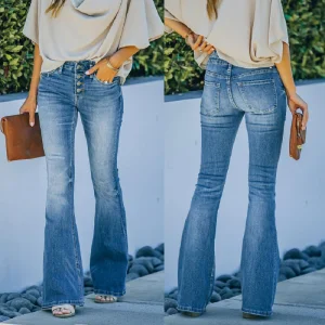 Calças skinny flare ajustadas para mulheres