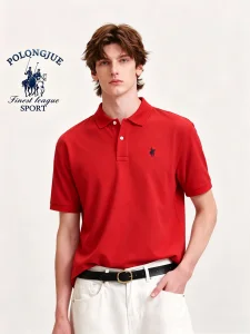 Factory Direct 14-day Fast Customization, Men's Polo Shirt, Embroidered Design Knitted Fabric.