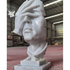 Indoor Home Decoration Polished Modern Art Abstract Marble Face Bust Statue