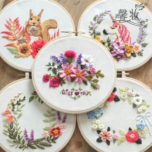 Flower Bunny Unicorn Cross Stitch Kits