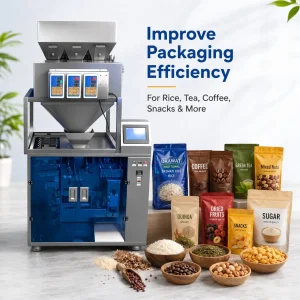 Automatic 10-500g Wheat Flour, Corn, and Rice Granule Powder Bagging and Weighing Packaging Machine for Various Bag Types.