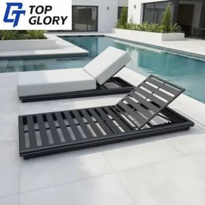 Chaises longues de plage en aluminium Tg Premium pour meubles d'extérieur, chaises longues pour piscine, hôtel, cour