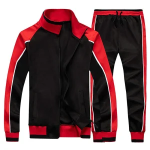 Brand Men Tracksuit Set Full-Zip Sweatshirt Jogger Sweatpants Warm Sports Suit Gym Training Wear