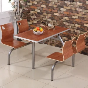 Modern Style Restaurant Four Seat School Dining Canteen Melamine Tables with Chairs