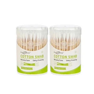 Eco-friendly Multi-Purpose 100pcs Bamboo Cotton Swabs with Cotton Tips for Skincare and Electronics Cleaning