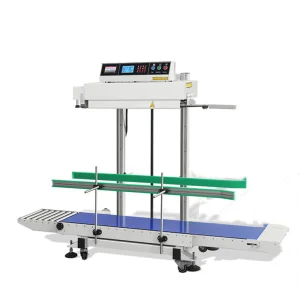 Vertical Large Pet Food Snack Plastic Bag Band Sealer Continuous Sealing Machine