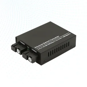 2 Port Fiber to Ethernet Converter 1000M Dual SC Fiber Media Converter 2xFX to 2xRJ45 Auto Adaptive Network Switch
