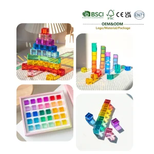 JET Montessori Acrylic Rainbow Building Blocks