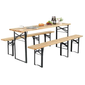 Outdoor Dining Solid Wood Dining Wooden Picnic Table and Bench for Restaurant