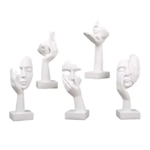 Buy Minimalist White Abstract Face-Hand Resin Art Sculptures Supplier, Companies