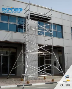 Aluminum Tubular Scaffold Frame Ringlock Steps Mobile Scaffolding System