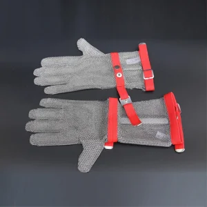 Protective Hand Chainmail Glove with Long Cuff/Stainless Steel Mesh Knife Cut Resistant Chainmail Protective Glove