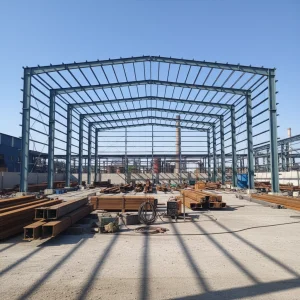 Prefabricated Light Steel Structure Building, Heavy Steel Frame Construction for Multi-Story Workshop