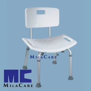 Ergonomic Shower Chair with Adjustable Height and Padded Backrest