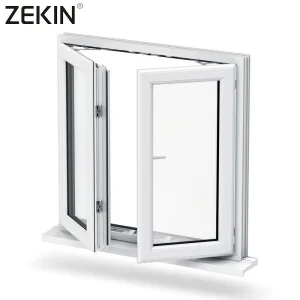 ZEKIN Windproof Waterproof Casement Aluminum Windows Multi Point Locking for High Rise Building Projects