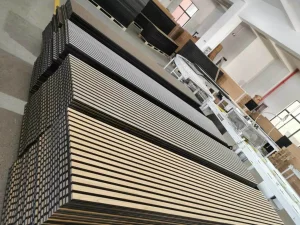 Eco-Friendly Slat Wood Panel Akupanel Veneer Pet MDF Acoustic Panel