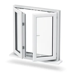 European Design Upvc Vinyl House Window White Double Glazing Swing PVC Window Casement Windows With Optional Automatic