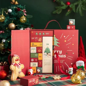 Custom Empty Advent Calendar 24 Day Cosmetic Packaging Box Luxury Magnetic Closure Christmas Advent Calendars Gift Boxes