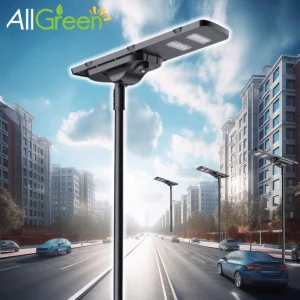 High-Security Solar Street Lamp with 5050 Wide-Angle LEDs &amp; Vandal-Proof Aluminum Integrated LED Solar Street Light with Motion Sensor, IP66, Outdoor Road Light