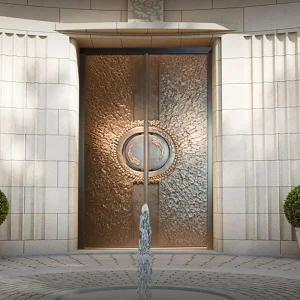 China Supplier Luxury Entrance Villa Door Security Copper Front Door Carving Design Copper House Exterior Doors