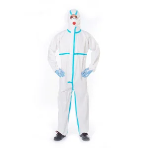 Medmount Disposable Safety Waterproof SMS Microporous Protection Coverall with Hood/Collar/Boot