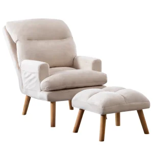 Modern Adjustable Mid century Velvet Lounge Chair