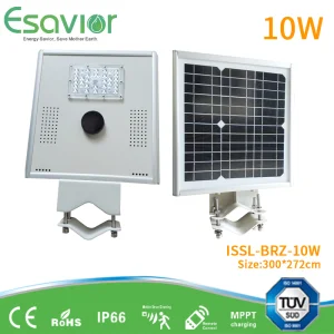 12.8V 6ah LiFePO4 Lithium Battery 10W All in One Solar LED Lamp Outdoor Road LED Solar Powered Street Light