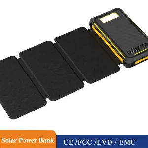 Travel-Friendly Waterproof Power Bank with Solar Charging Capability