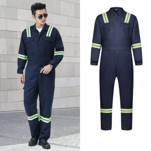 Ropa de trabajo protectora de buena calidad, mono de seguridad azul marino