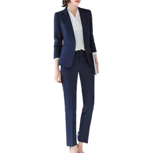 Women's Slim Gray Business Suit