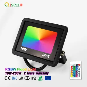 Waterproof EU Standards Certified CE EMC LVD CB IP66, 10W-200W RoHS Compliant 2 Years Warranty RGBW LED Flood Light