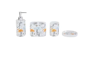 Wholesale Fresh Colorful Flamingo Pattern Ceramic Bathroom Accessory Set Companies, Products