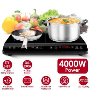 Induction Cooktop 4000W 2 Burner