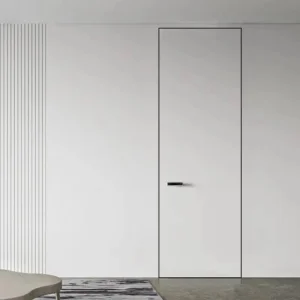 Simple High-End European Aluminium Wood Flush Interior Door for Home Office