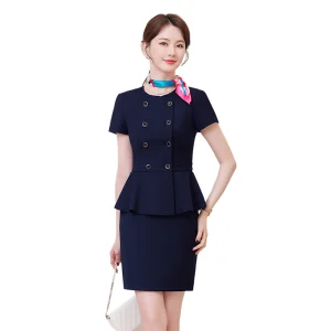 High-end double-breasted professional women's suit skirt