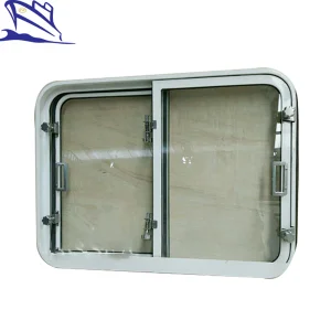 Ventana rectangular deslizante de doble hoja de aluminio ligero marino