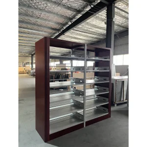 School Library Double Side Steel Framebookshelf Modern Metal Hotel Use Bookshelf