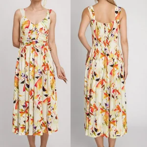 Vestido de niña casual de verano impreso de bambú transpirable y suave al por mayor