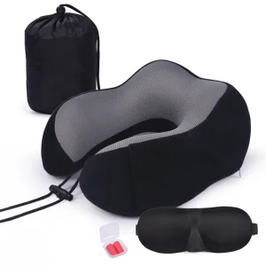 Memory Foam Travel Neck Pillow Set