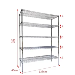 Multi Layer Commercial Chrome Wire Shelving Wire Mesh Shelving Rack