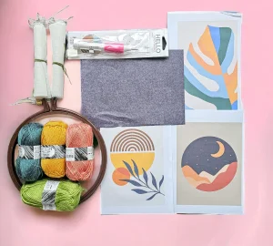 OEM Embroidery DIY Kit Punch Needle Coaster Kit With Threads for Handmade DIY Starter