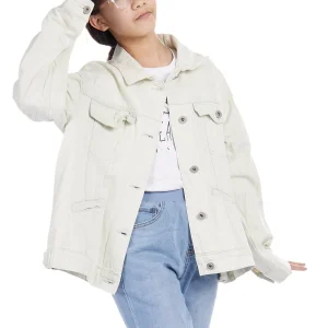 Chaqueta de mezclilla blanca para niños