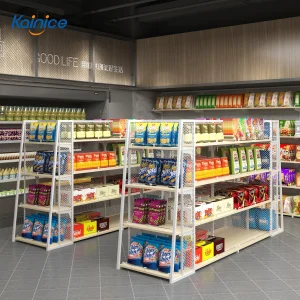 Kainice Light Duty Stainless Steel White Double-Sided Supermarket Shelves & Chocolate/Biscuit Display Racks Quick Installation
