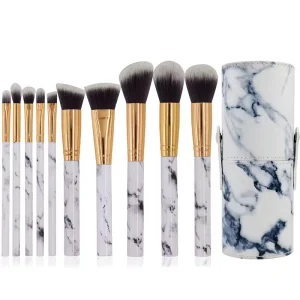 Pink Marble Makeup Brush Set