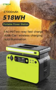 Gerador Solar Portátil de Alta Capacidade para Aventuras de Camping
