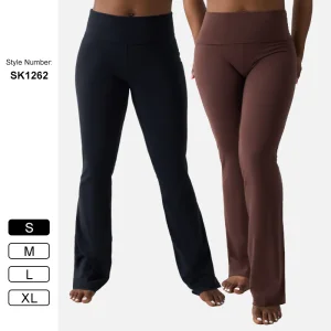 Sk1262 Women's Lounge Pants Lightweight Loose Comfy Casual Pajama Pants Cotton Spandex Workout Flare Yoga Pants